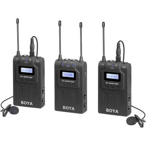 BOYA BY-WM8 Pro-K2 UHF Dual-Channel Wireless Lavalier System