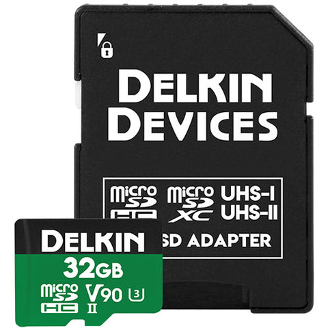 Delkin Devices 32 GB POWER UHS-II microSDHC Memory Card (300 MB)