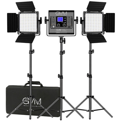 GVM 800D-RGB LED Studio 3-Video Kit