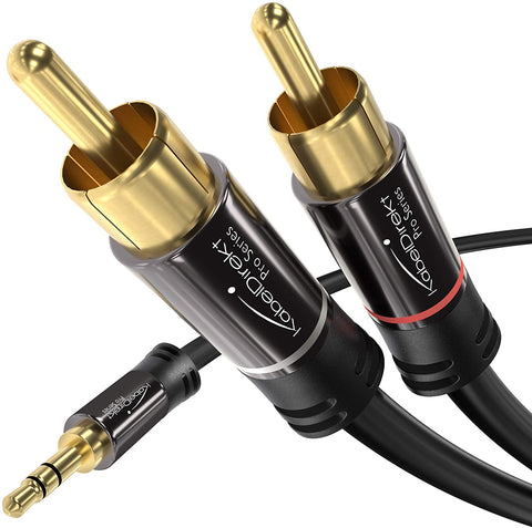 Cable de audio estéreo de 3.5 mm de macho a 2 RCA macho