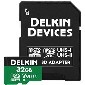 Delkin Devices 32 GB POWER UHS-II microSDHC Memory Card (300 MB)